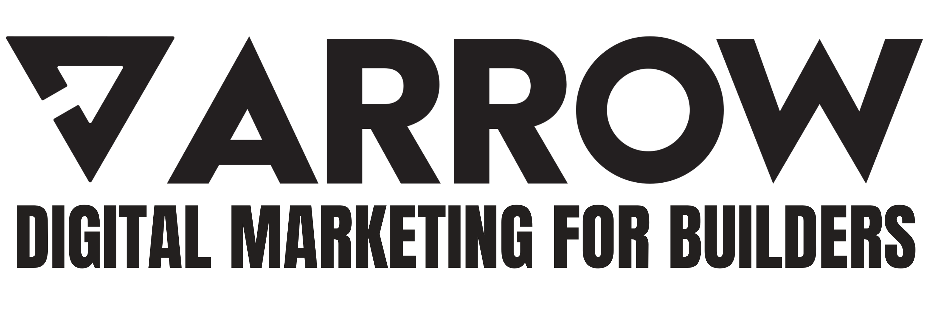 Arrow lockup with the tagline Digital Marketing for Builders