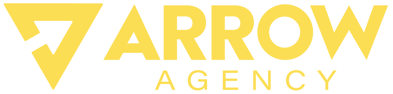 Arrow Agency lockup in Construction Yellow